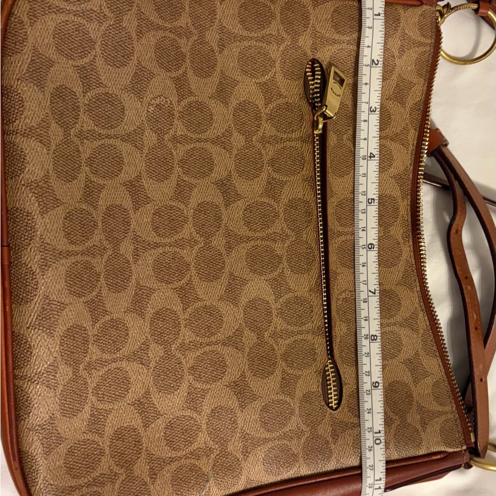 Coach Tan Signature Canvas crossbody with Brown Leather Trim - Picture 5 of 9
